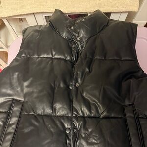 Faux leather vest